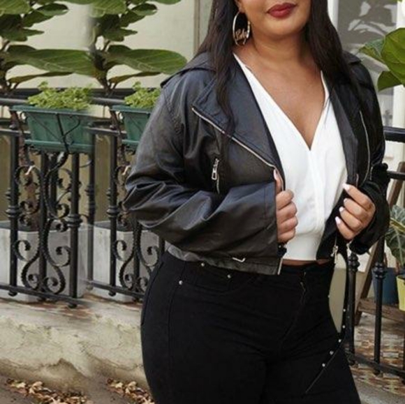 Rhinestones Fringe Moto Jacket - Picture 2 of 3